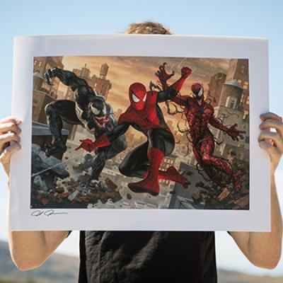 Spider-Man vs Venom and Carnage art print