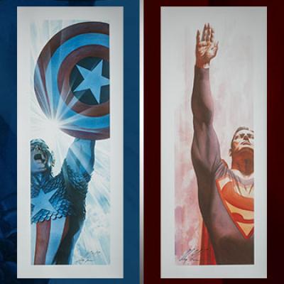 Superman Immortal and Captain America Triumphant - Unframed art print