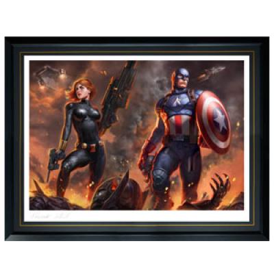 Captain America and Black Widow art print