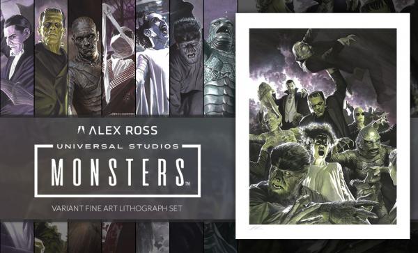 Universal Monsters Variant Fine Art Lithograph Set by Alex Ross
