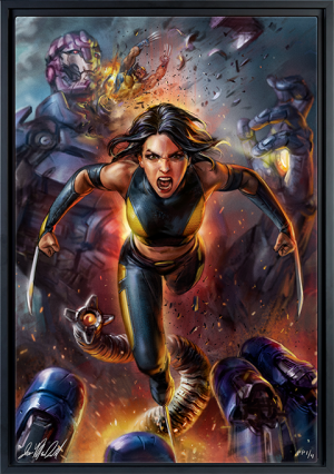Marvel X-23 HD Aluminum Metal Variant HD Aluminum - Framed Black Art Print 