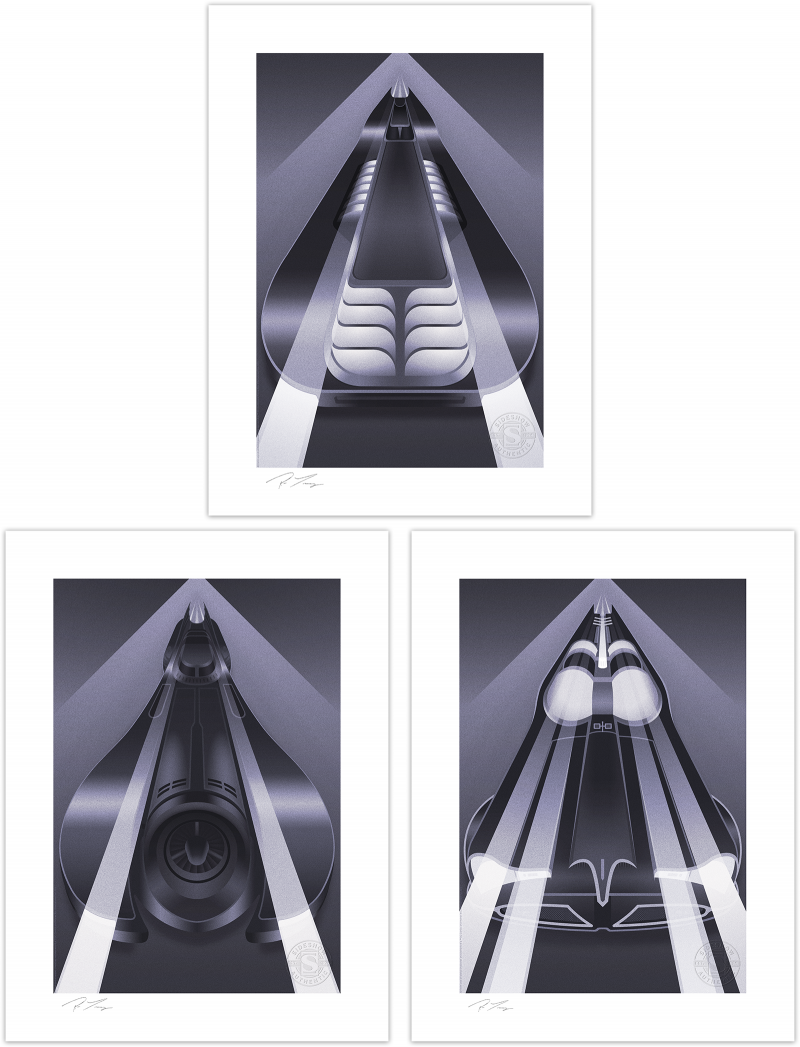 Batmobile Set Art Print by Sideshow Collectibles
