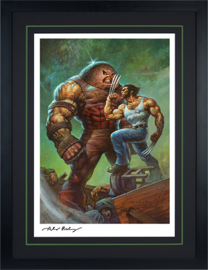 Marvel Juggernaut VS Wolverine Giclée on Paper - Framed Black Art Print 