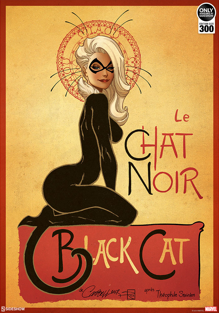 Marvel Le Chat Noir The Black Cat Fine Art Print By J Scott Campbell