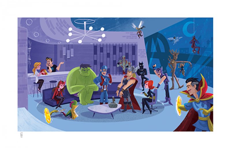 Party at Avengers Tower Art Print by Sideshow Collectibles