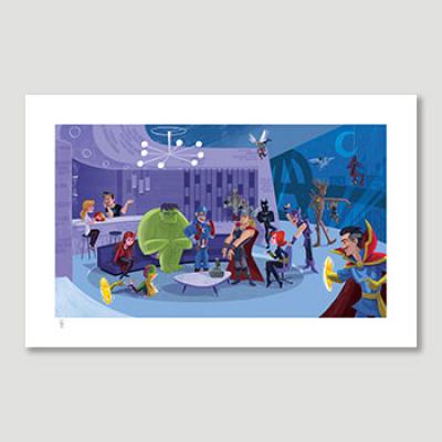 Party at Avengers Tower art print