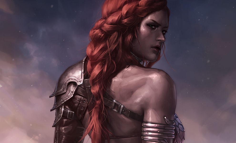optager symmetri firkant Dynamite Red Sonja: Birth of the She-Devil Pre-Battle Version Fine Art  Print by Jeehyung Lee | Sideshow Collectibles