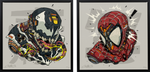 Giclée on Canvas - Spider-Man & Venom Set - 18x18 landscape