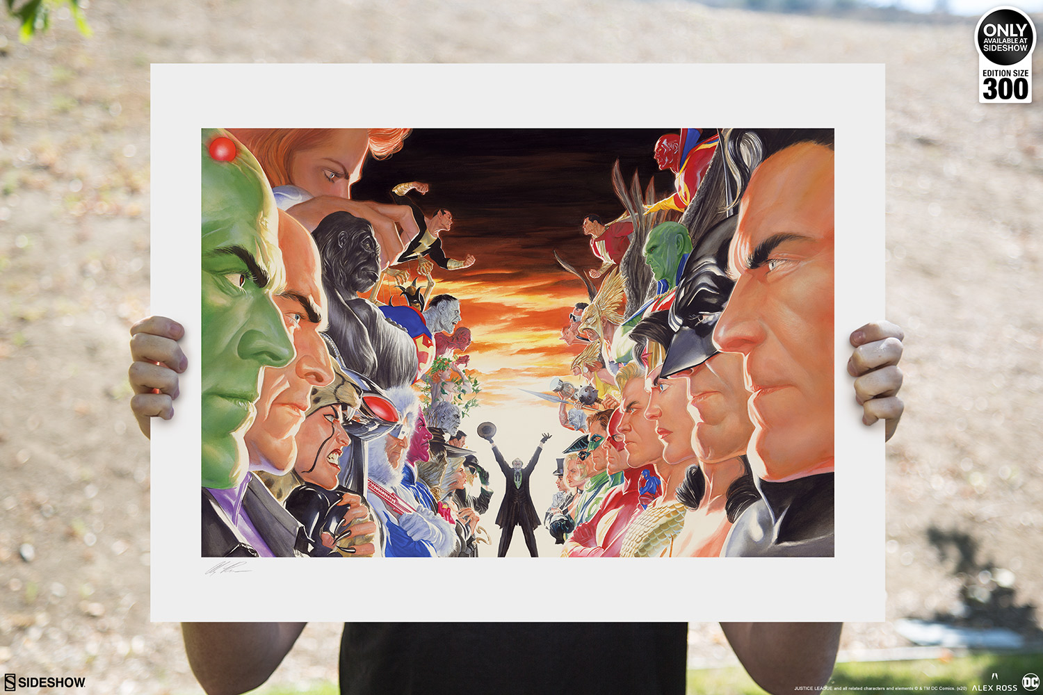 Absolute Justice Battle Fine Art Lithograph By Alex Ross Sideshow Collectibles