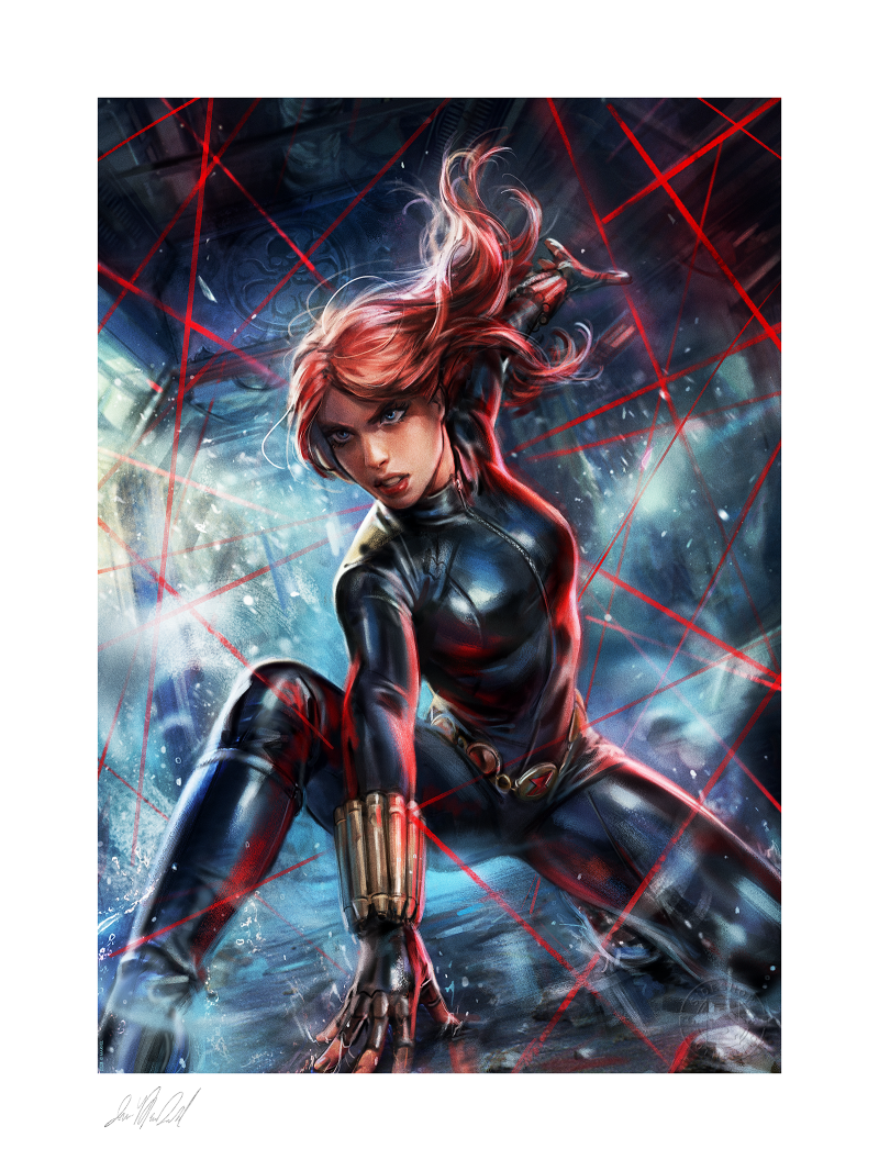 Analog Comic Collage Print Black Widow