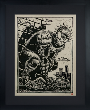 Linocut - Black Frame - 25 x 31 Portrait
