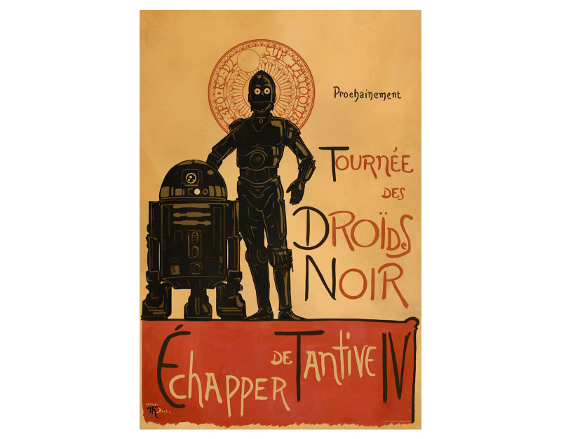 Droides Noir (Large) Art Print by ACME Archives