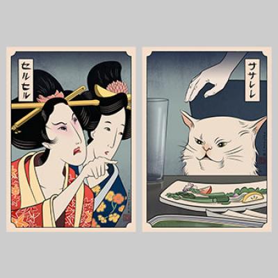 Woman Yelling At Cat art print