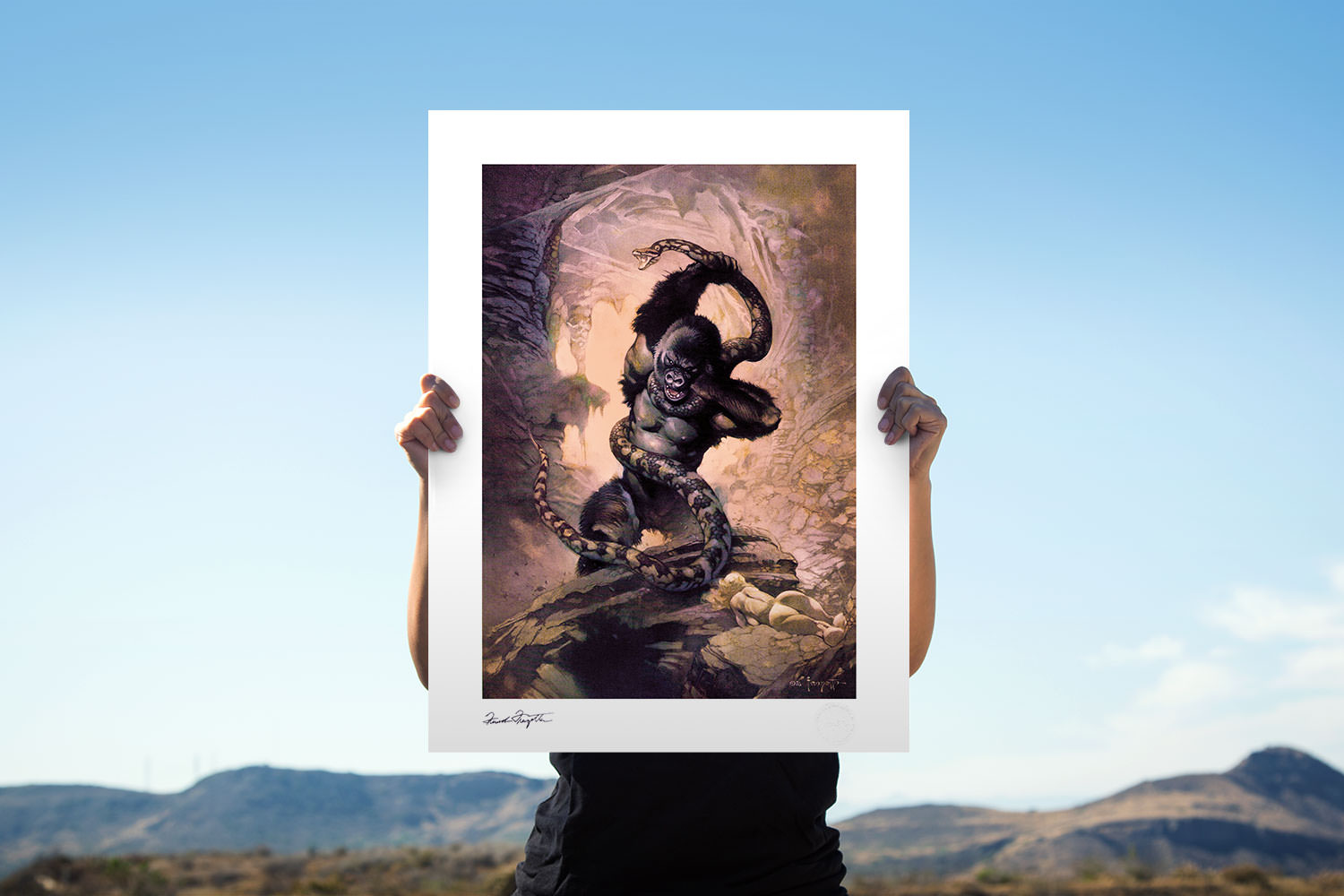 Kong with Snake Fine Art Print by Frank Frazetta | Sideshow Kong with Snake Fine Art Print by Frank Frazetta | Sideshow