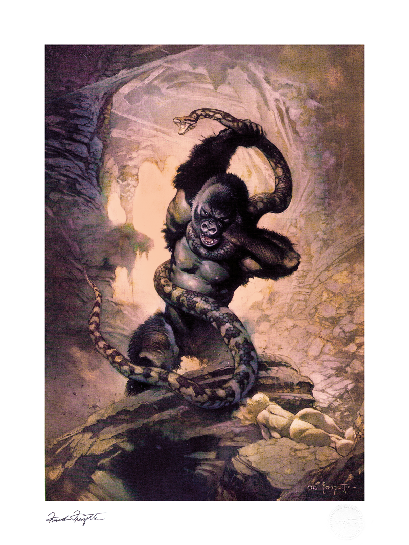Kong with Snake Art Print by Frazetta Jr. Enterprises