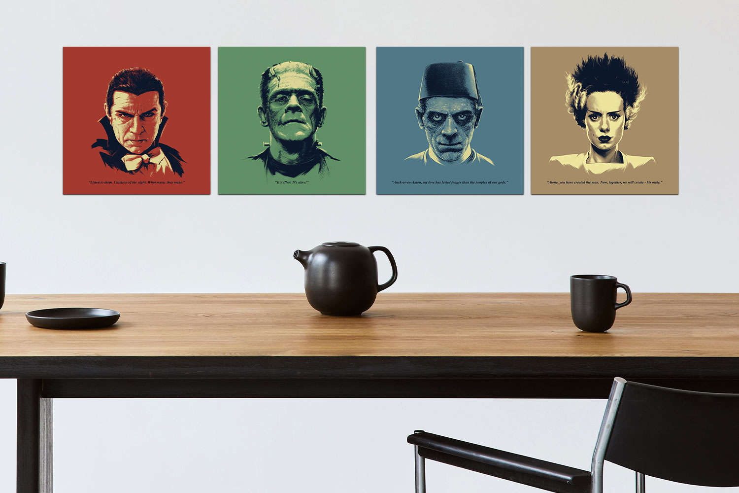 Universal Monsters Featuring Bela Lugosi as Dracula Headshots Universal Monsters Art Print