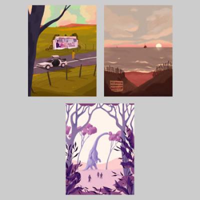 BTTF, Jaws, Jurassic Park Set art print
