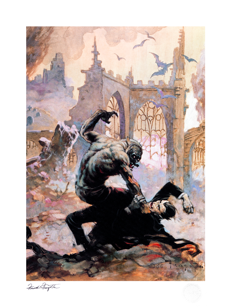 Werewolf and Dracula Art Print by Frazetta Jr. Enterprises