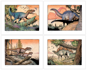 William Stout Dinosaur Series: The Jurassic Era (Set of 4)