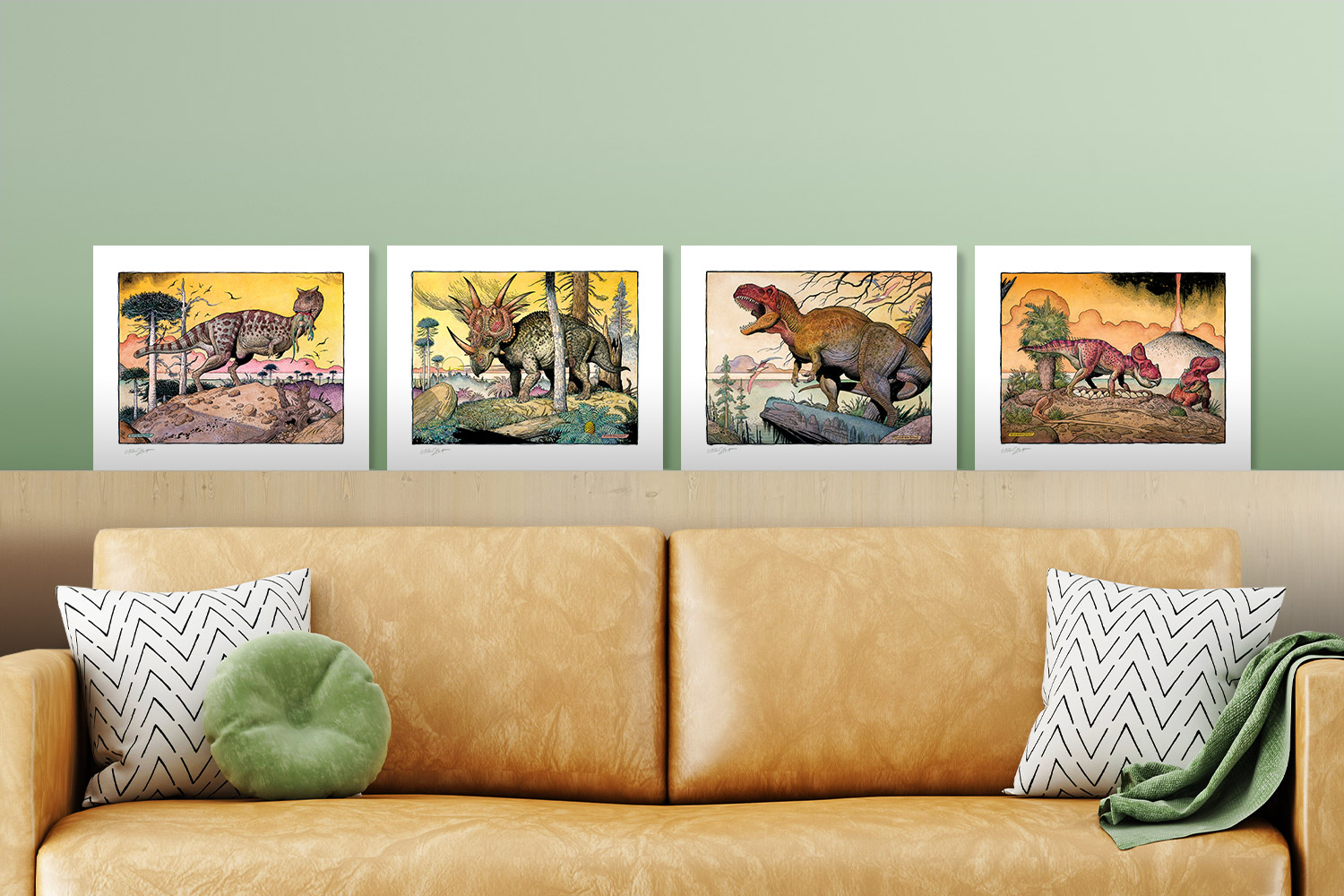 William Stout Dinosaur Series: The Cretaceous Era (Set of 4) William Stout Art Print
