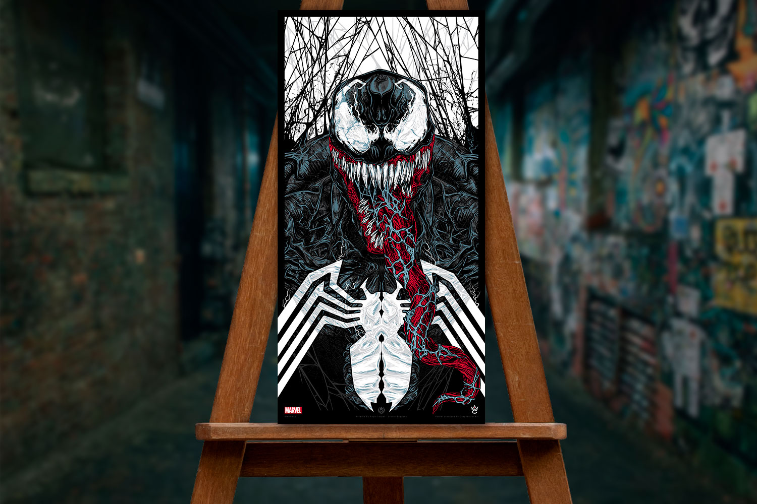 Grey Matter Art Marvel Venom Venom Art Print