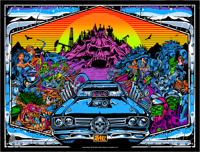 Heavy Metal ‘Burning Chrome’ Art Print by Incendium LLC