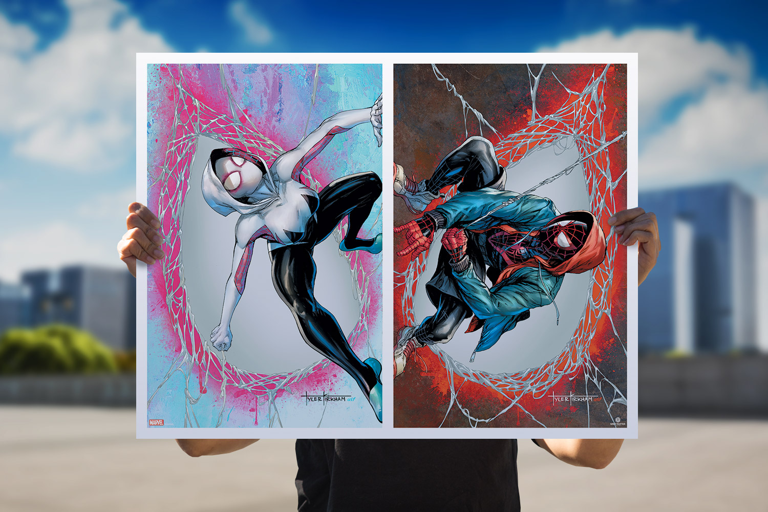 Grey Matter Art Marvel Spider-Gwen Spider-Gwen & Miles Morales (Connected Variant Edition) Art Print