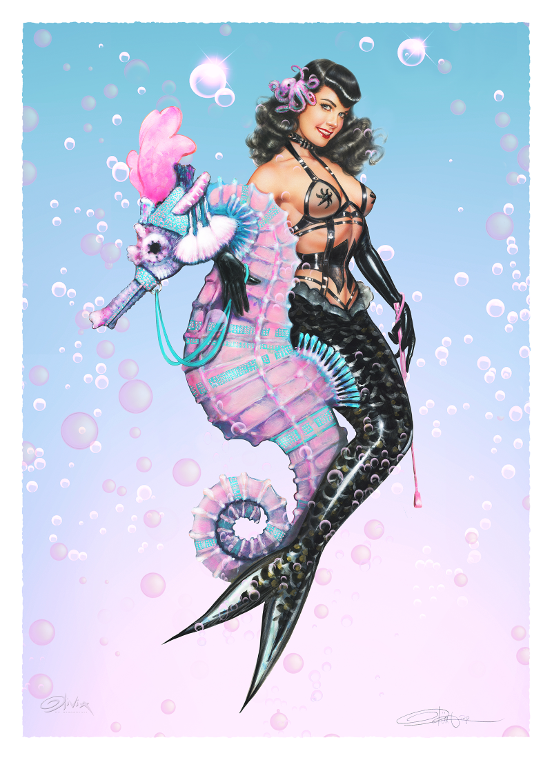 Bettie Page: Carousel Art Print by Ozone Productions