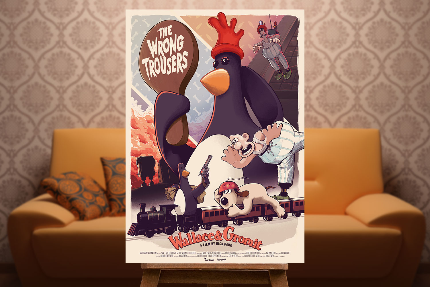 Vice Press Wallace and Gromit Gromit The Wrong Trousers Art Print
