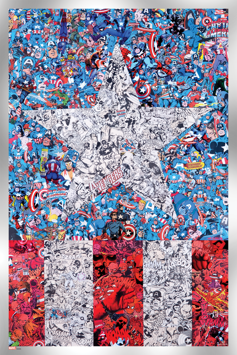Captain America #19 (Silver Metallic Variant Edition) Art Print by Grey Matter Art