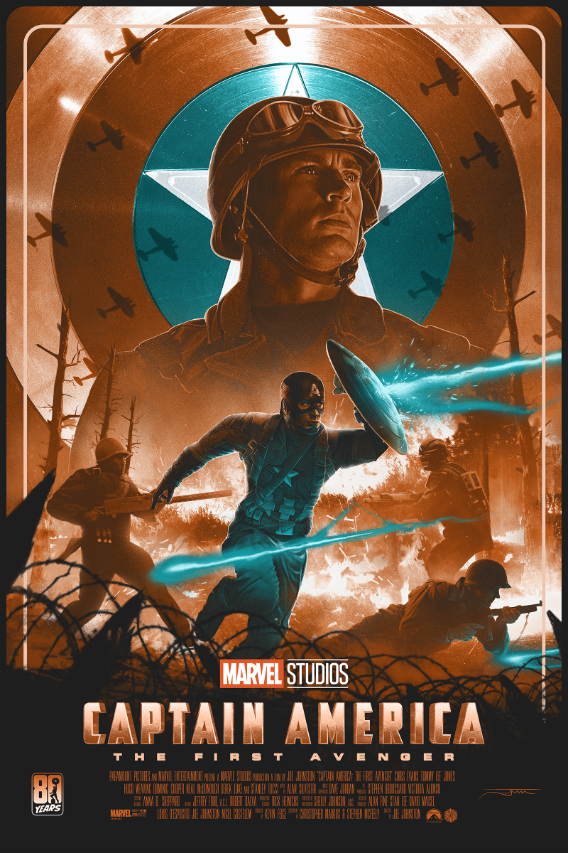 Captain America The First Avenger Variant Edition Art Print by Grey Matter Art