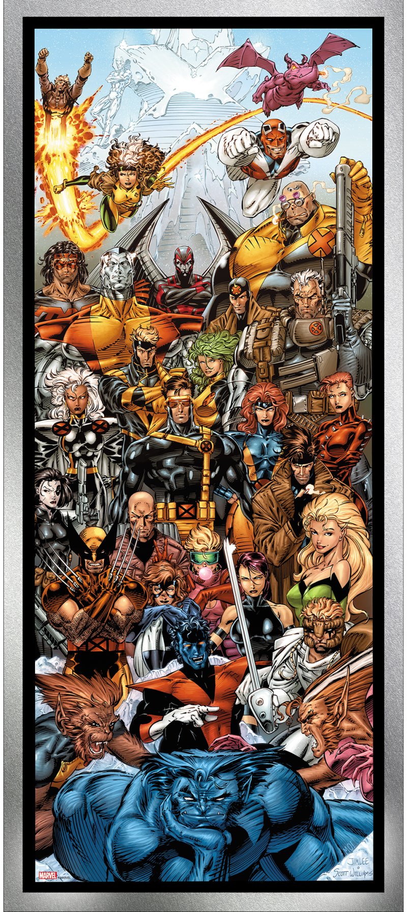X-Men (Silver Metallic Remastered Edition) Art Print by Grey Matter Art