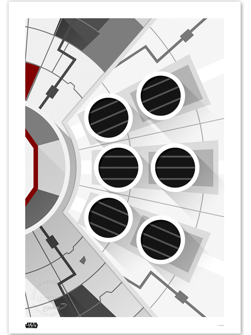 Minimalist Millennium Falcon Art Print by S. Preston Art Designs