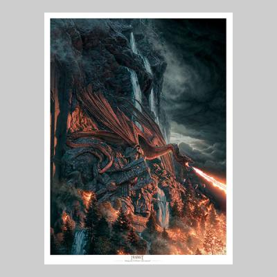 Smaug the Fire-Drake: A Dire Menace! art print