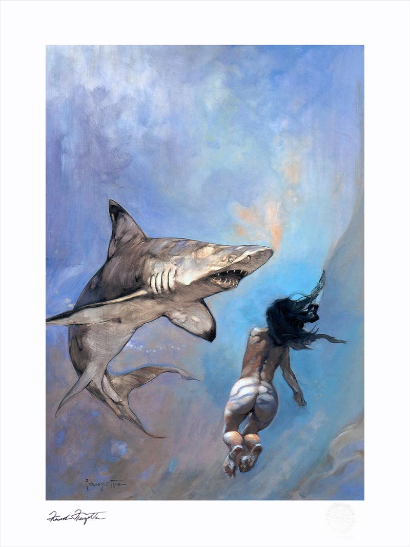A Requiem for Sharks Art Print by Frazetta Jr. Enterprises