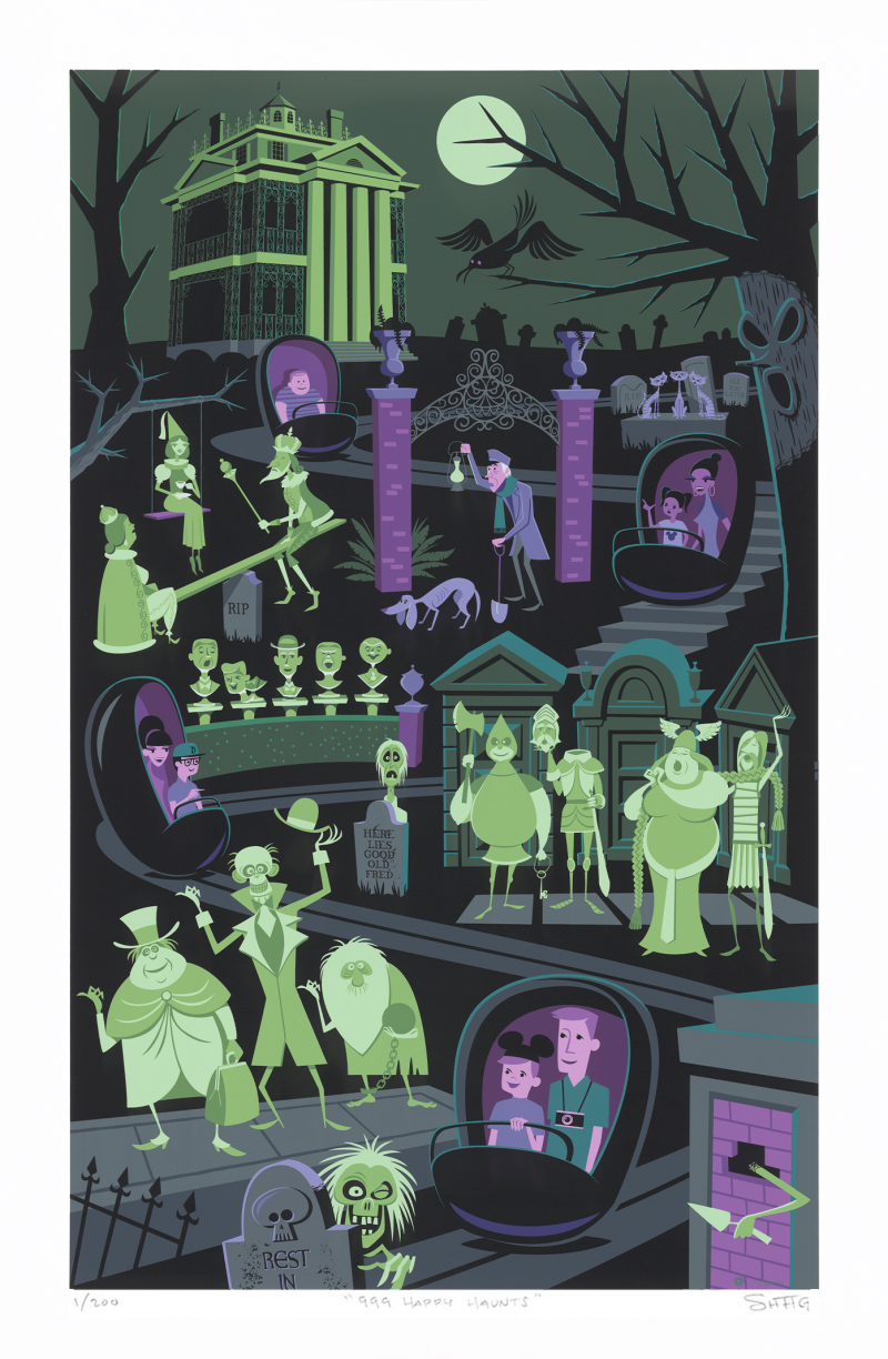 999 Happy Haunts Art Print by Cyclops Print Works