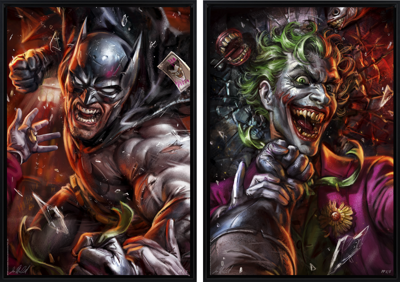 Eternal Enemies: Batman vs The Joker (Set of 2) Art Print by Sideshow Collectibles