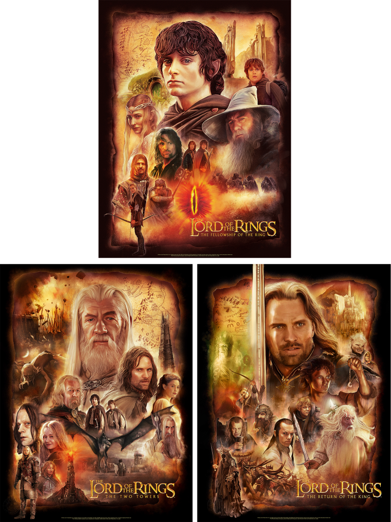 The Lord of the Rings Trilogy Set Movie Poster by Sideshow Collectibles