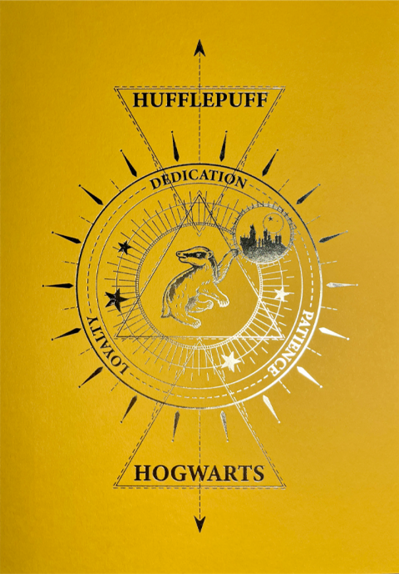 Harry Potter™: Hufflepuff House Foil Letterpress Poster Art Print by Arteonn