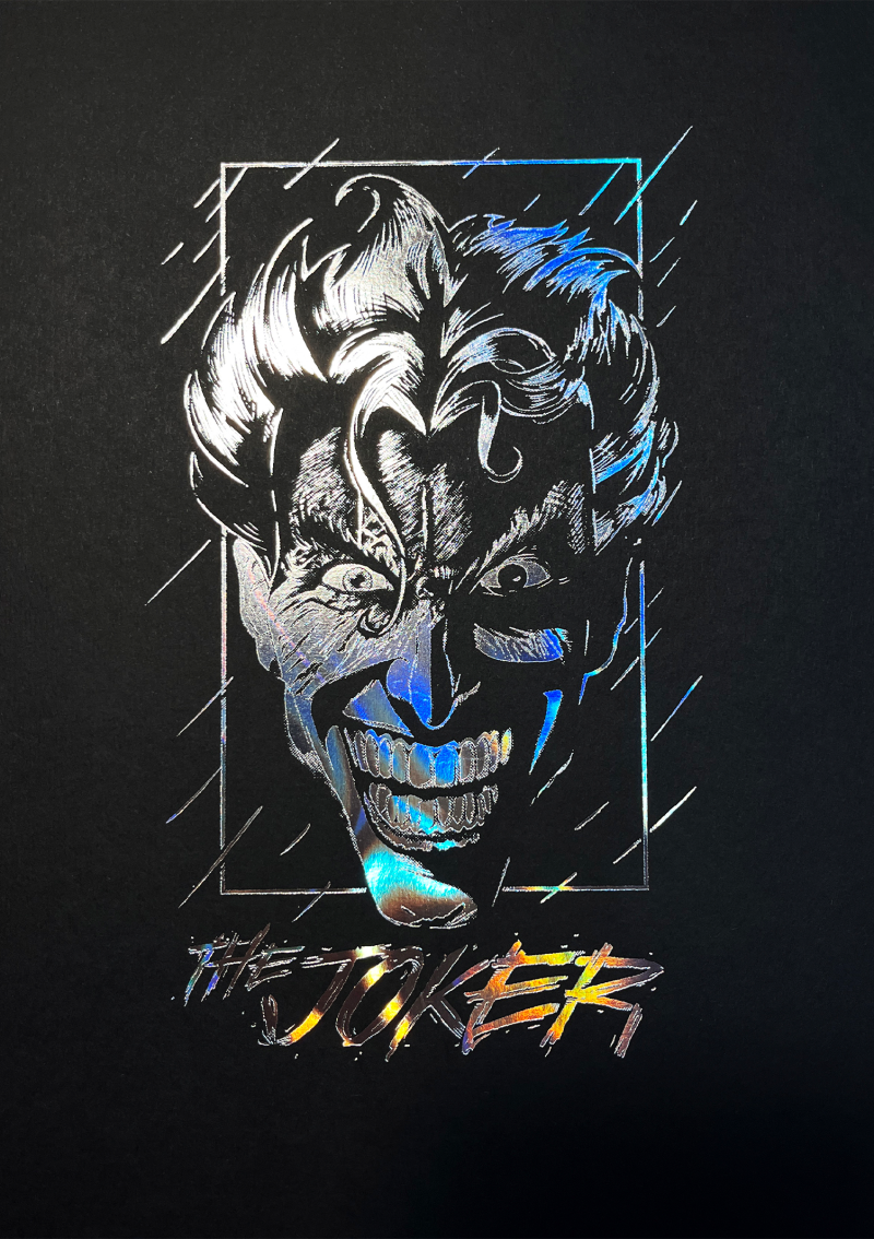 The Joker (Holographic) Foil Letterpress Poster Art Print by Arteonn