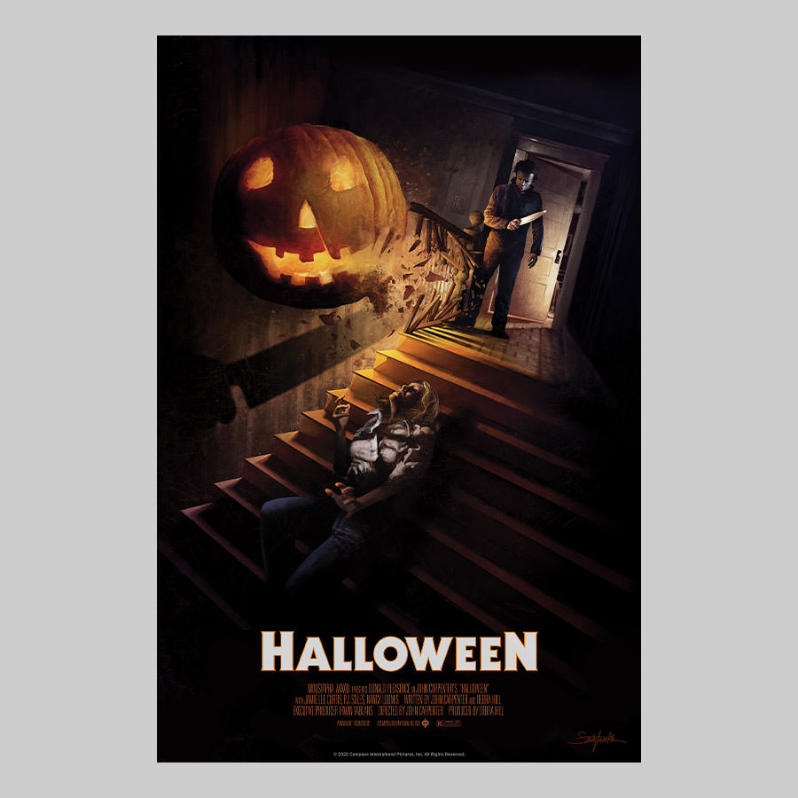 Halloween By Attila Szarka (Pearlescent) Movie Poster by Moor Art