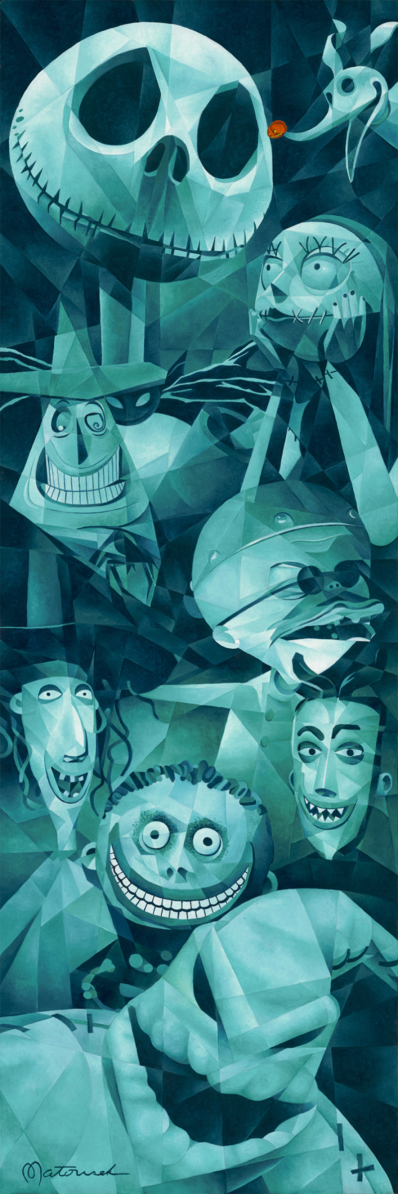 Faces of Halloween Town (Signed & Numbered Edition) Art Print by Disney Fine Art