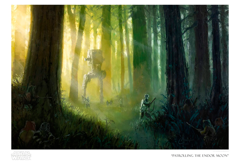 Patrolling the Endor Moon Art Print by ACME Archives