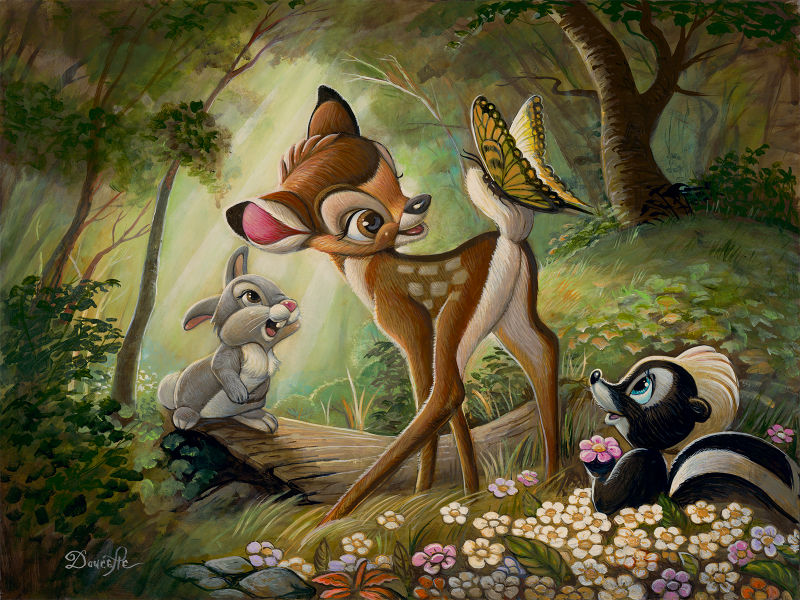 Bambi's First Butterfly Art Print by Disney Fine Art