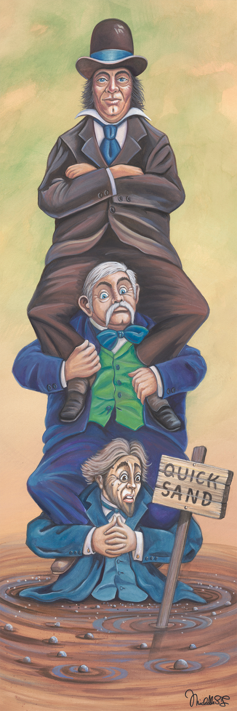 Stretching Portrait: The Quicksand Men Art Print by Disney Fine Art
