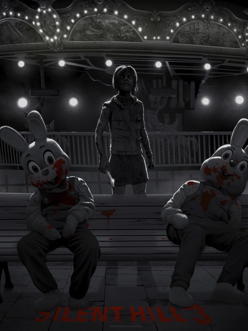 Silent Hill 3 (Mono Edition) Art Print by Moor-Art Gallery Ltd.