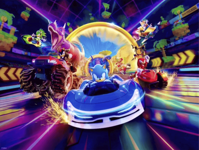 Sonic Racing: CrossWorlds Official Key-Art (Holographic Foil) Art Print by Moor-Art Gallery Ltd.