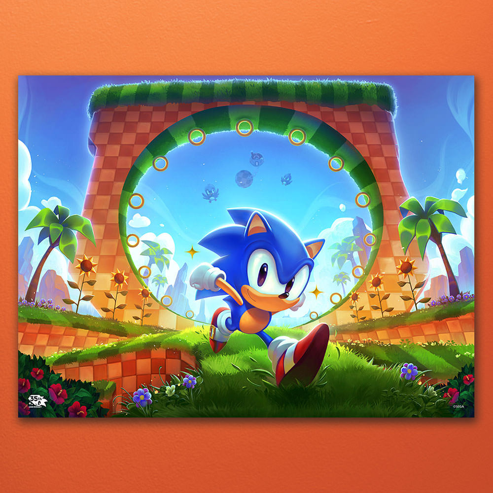 Sonic the Hedgehog: First Loop-de-Loop Art Print by Moor-Art