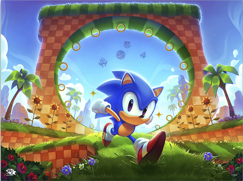 Sonic the Hedgehog: First Loop-de-Loop Art Print by Moor-Art Gallery Ltd.