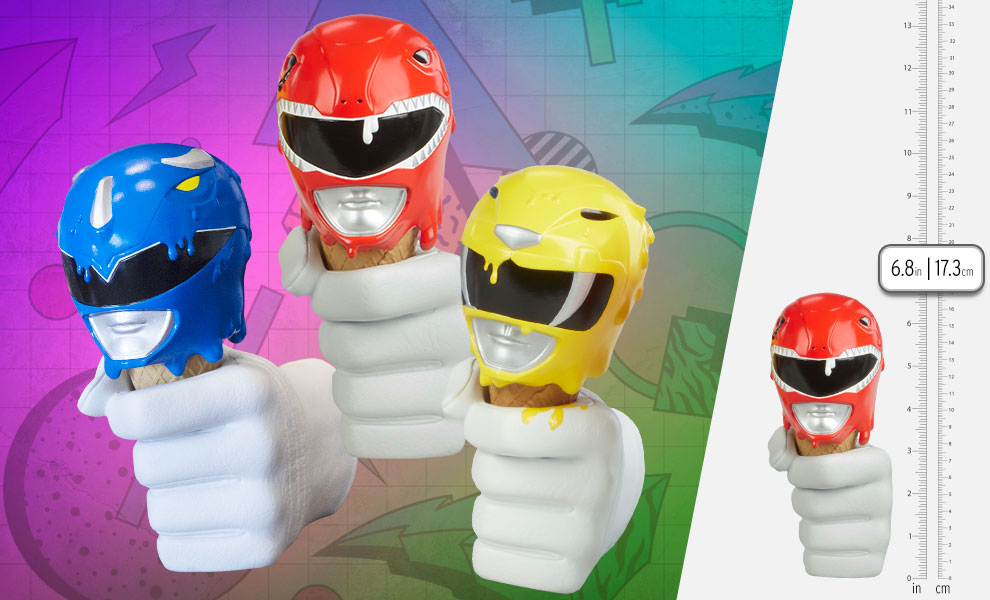 Gallery Feature Image of Red, Yellow and Blue Power Rangers Scoops Set Designer Collectible Bust - Click to open image gallery